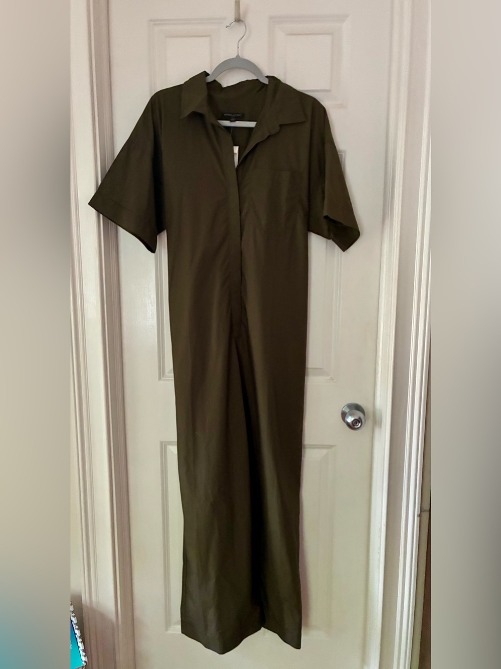 NWT Banana Republic Olive Short-Sleeve Shirt Jumpsuit - Women